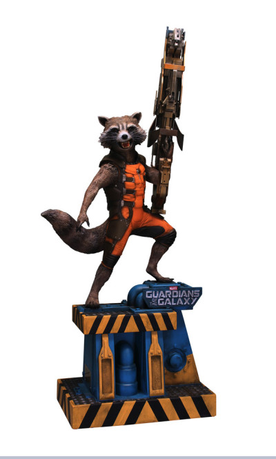 life size rocket raccoon statue