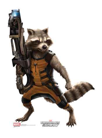 life size rocket raccoon statue